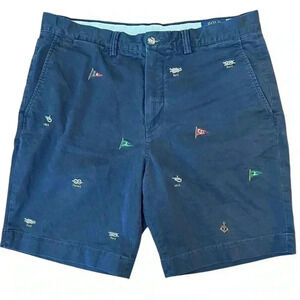 Polo Ralph Lauren Shorts Men's 34 Blue Chino Knots Flags Nautical All Over Print
